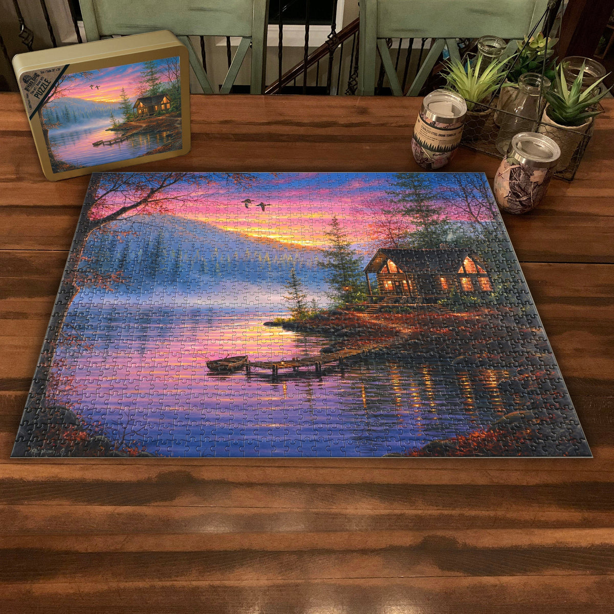 Puzzle in Tin 1000-Piece-Cabin Scene