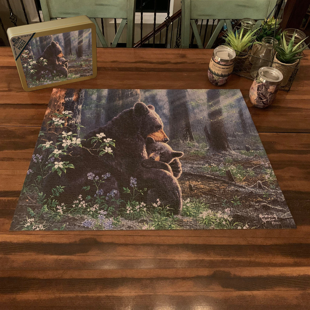 Puzzle in Tin 1000-Piece-Bear Scene