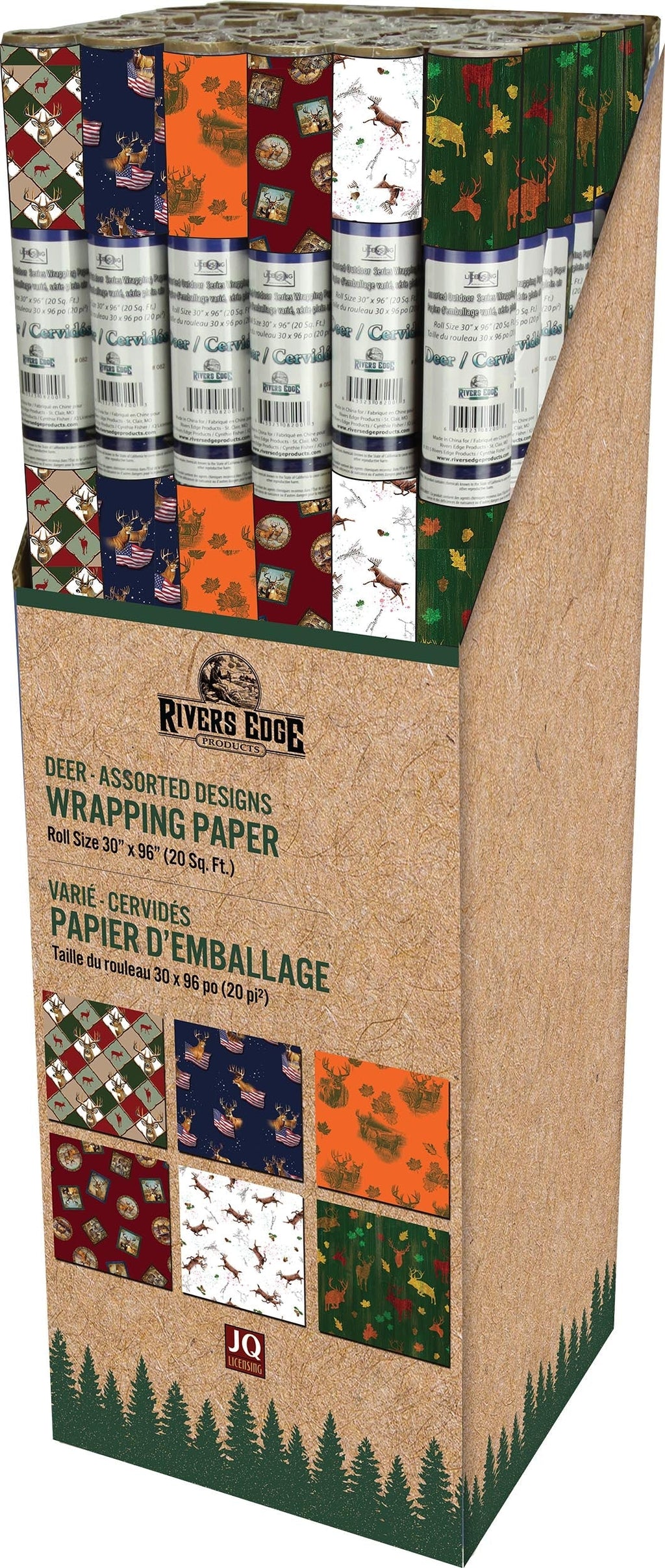 Gift Wrap-Deer Assortment-36 pc Display