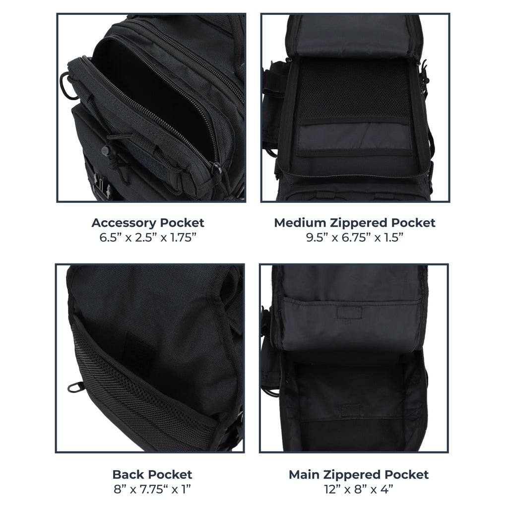 Osage River Deluxe Fishing Sling Bag 12-Inch-Black