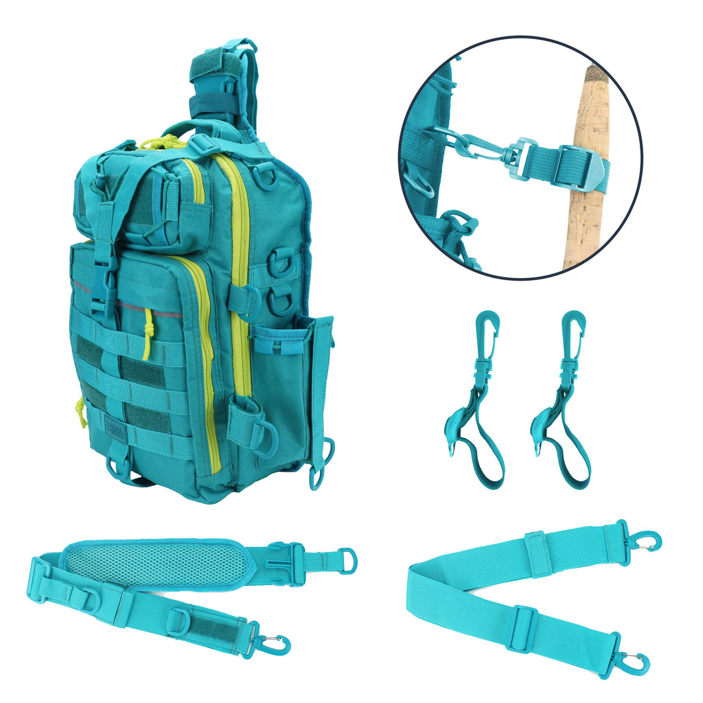 Osage River Deluxe Fishing Sling Bag 15-Inch-Green