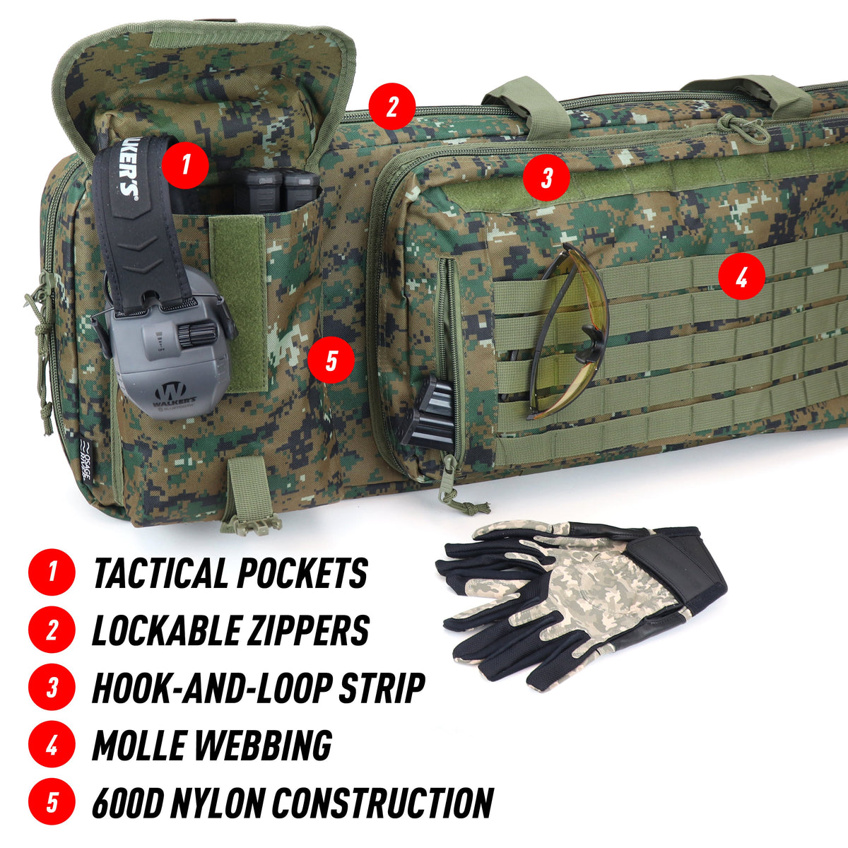 Osage River Double Rifle Case 42-Inch-Green Digital Camo