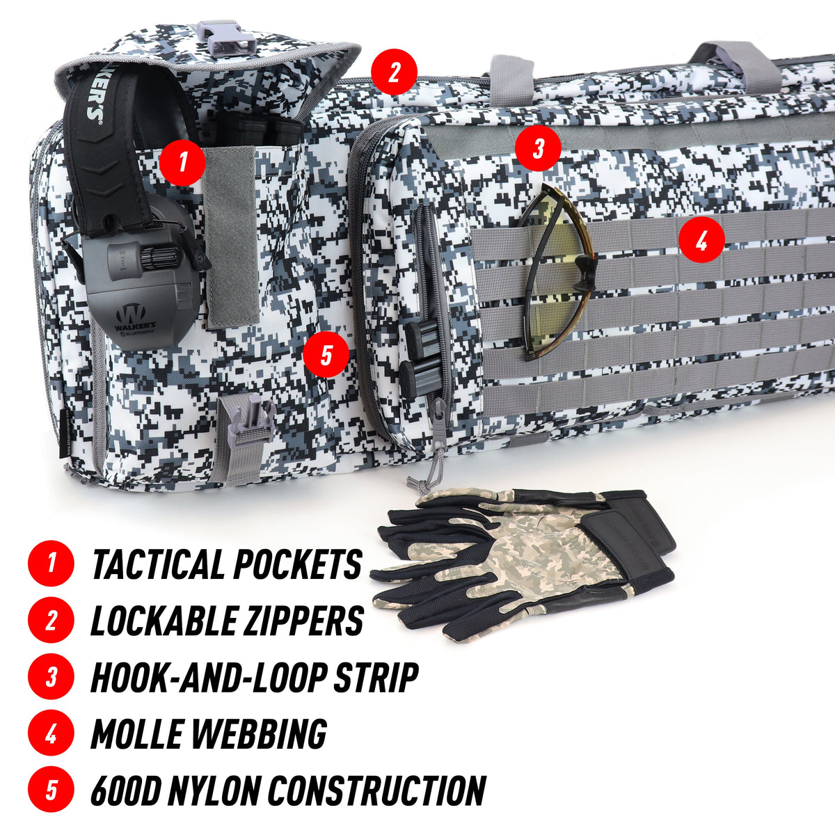 Osage River Double Rifle Case 55-Inch-Snow Digital Camo