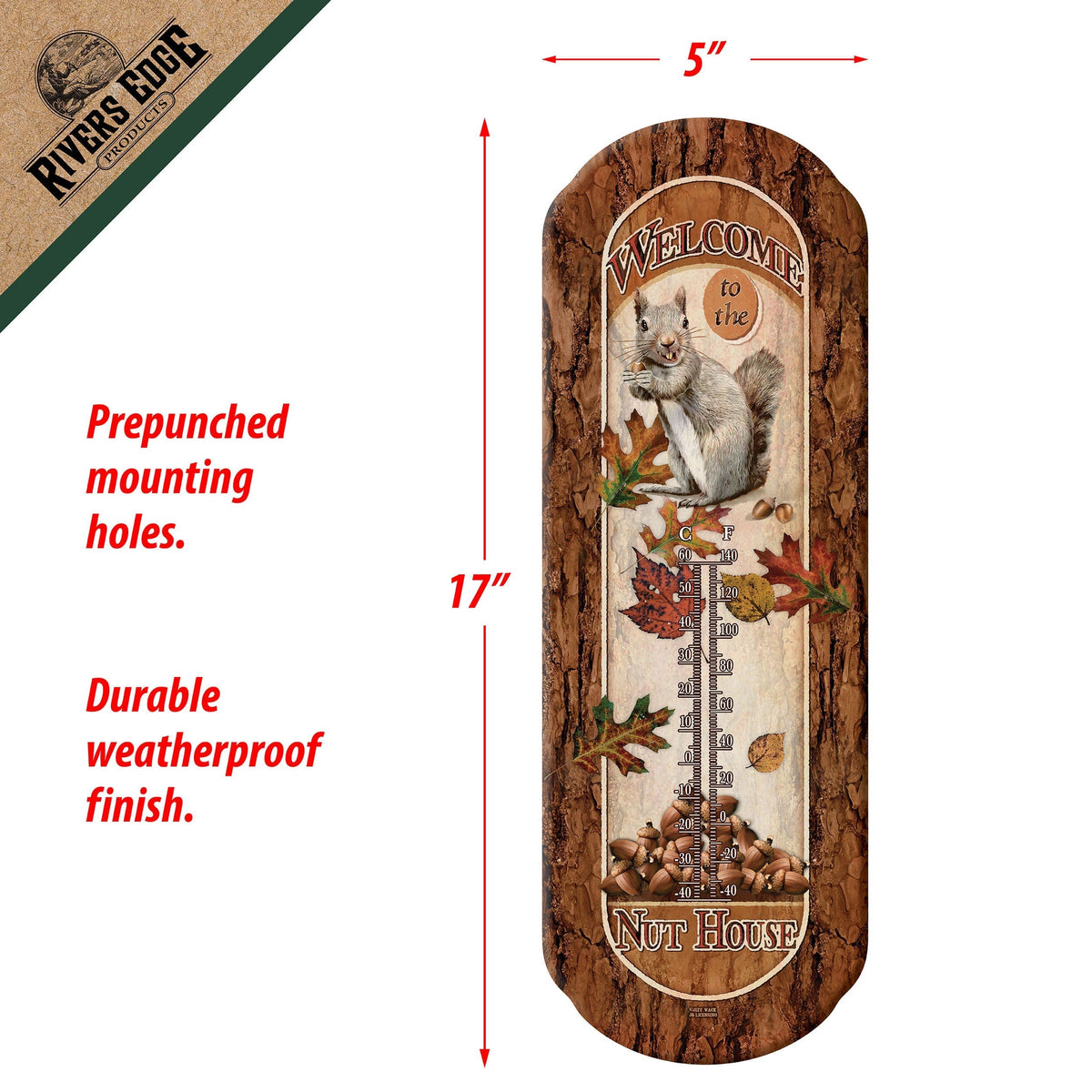 Tin Thermometer-Welcome Nut House