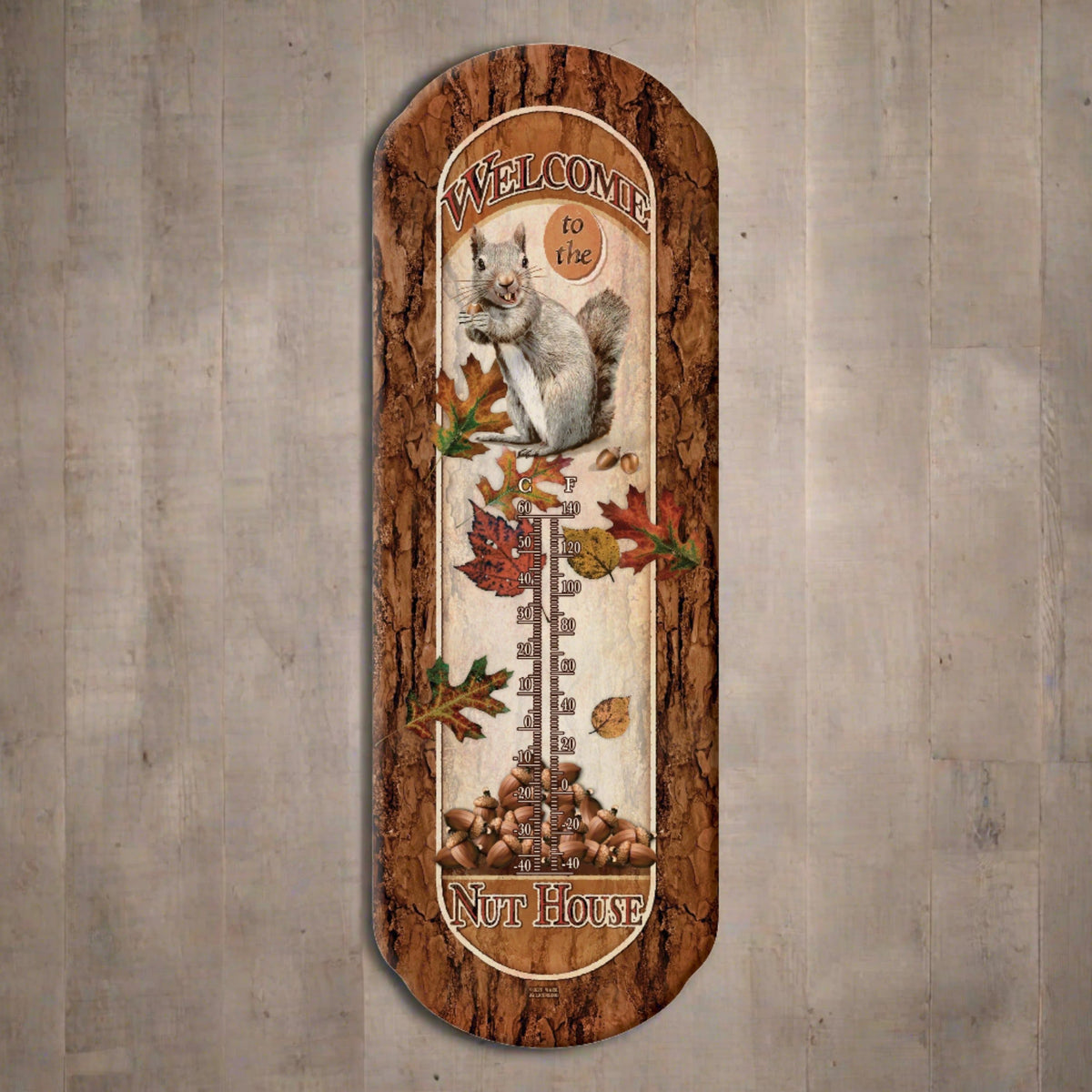 Tin Thermometer-Welcome Nut House