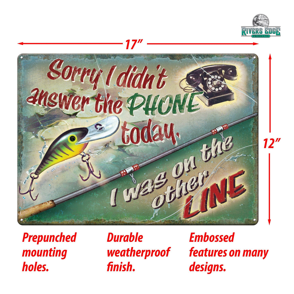 Tin Sign 12in x 17in-On The Other Line