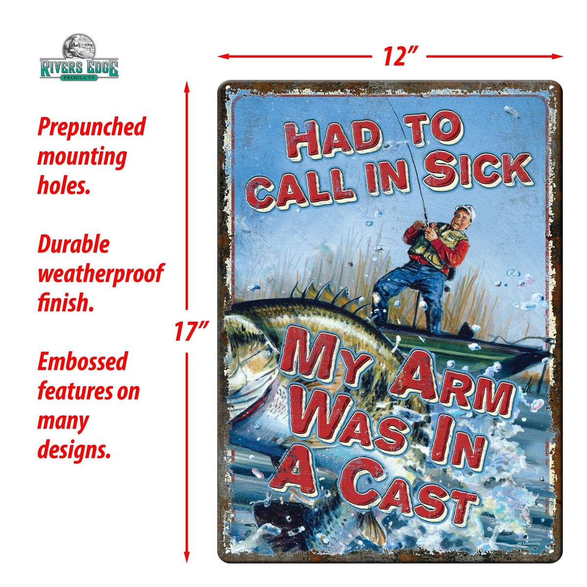 Tin Sign 12in x 17in-My Arms in a Cast