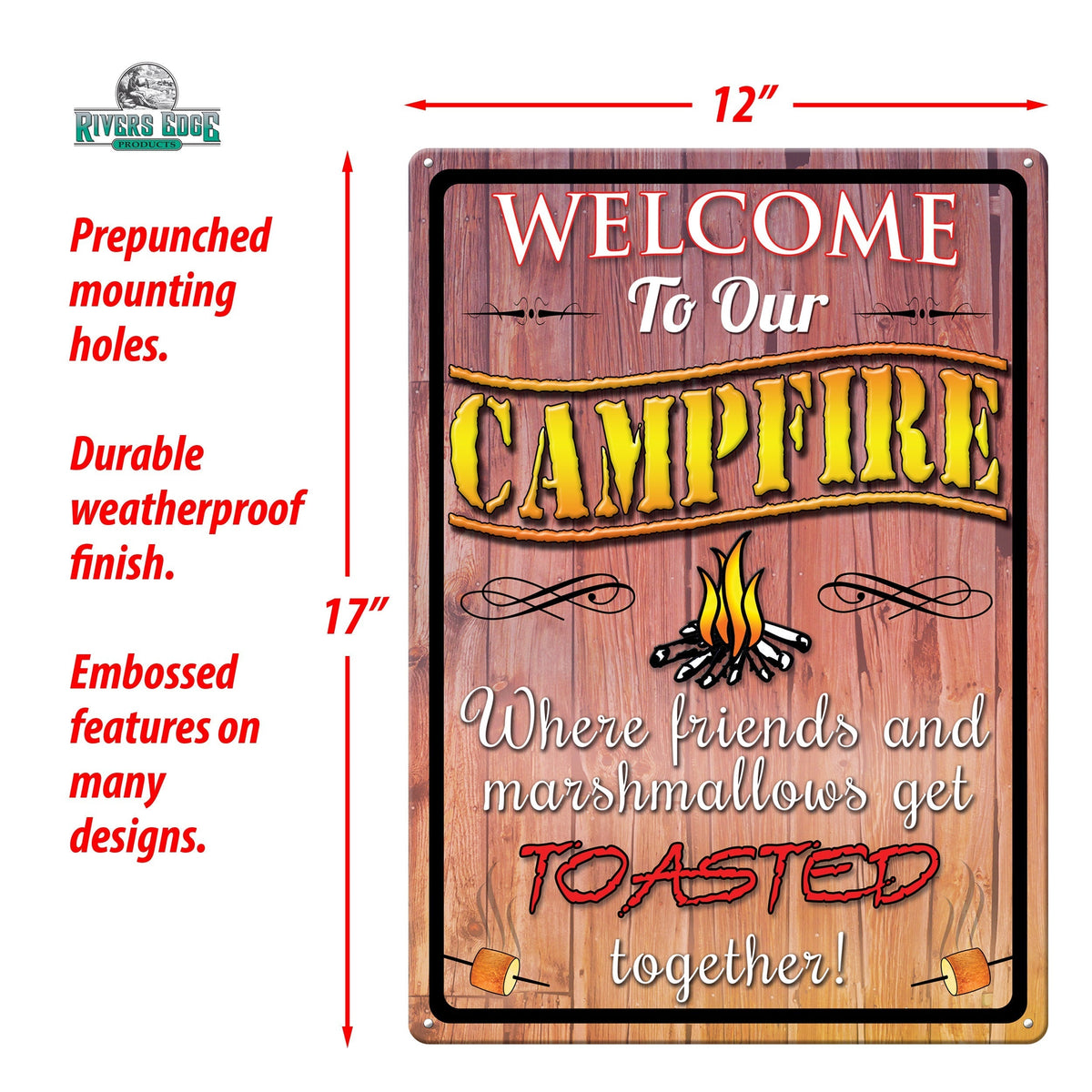 Tin Sign 12in x 17in-Welcome To Campfire