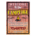 Tin Sign 12in x 17in-Welcome To Campfire