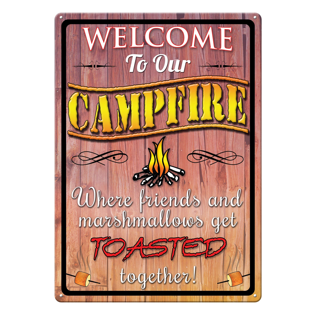 Tin Sign 12in x 17in-Welcome To Campfire