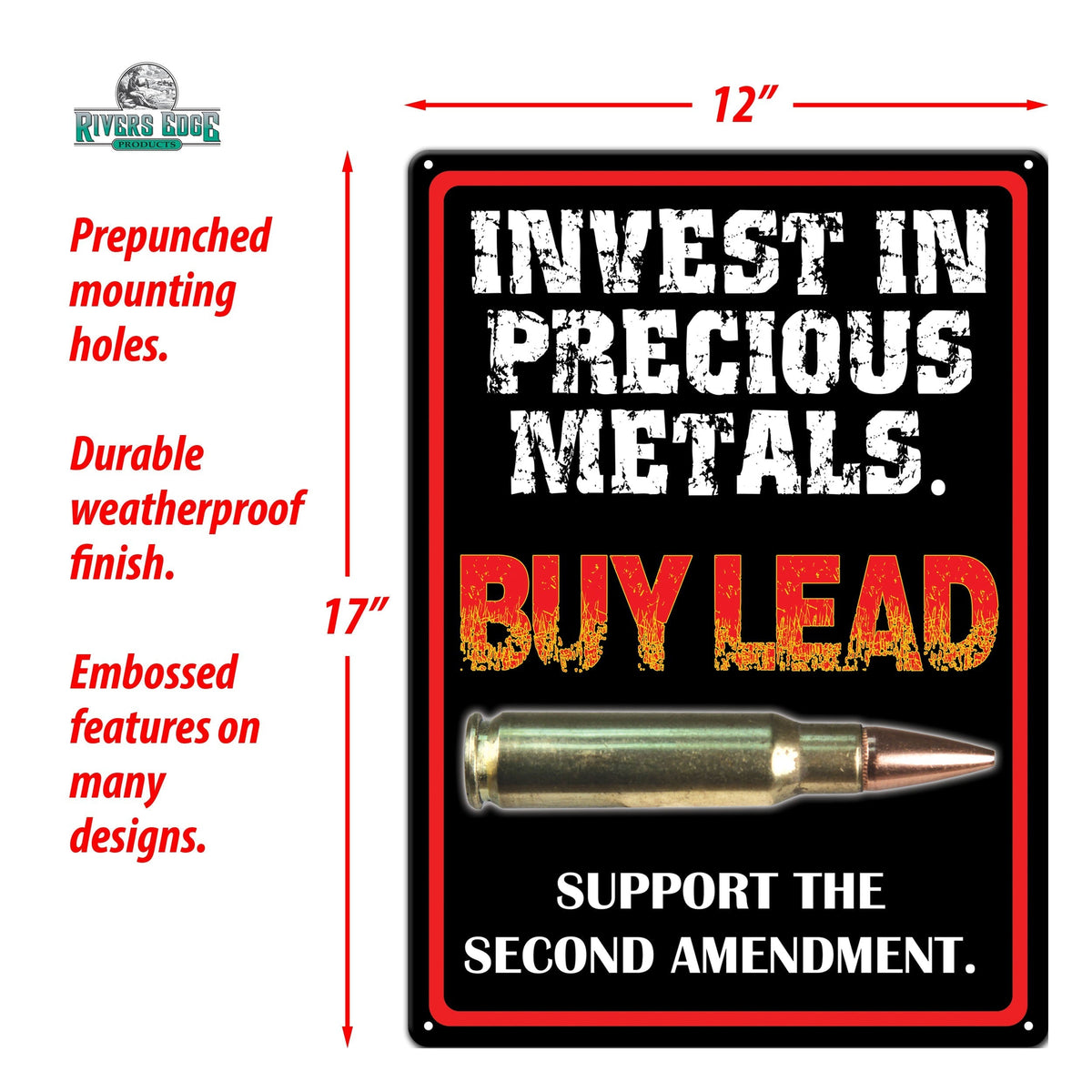 Tin Sign 12in x 17in-Invest In Metals