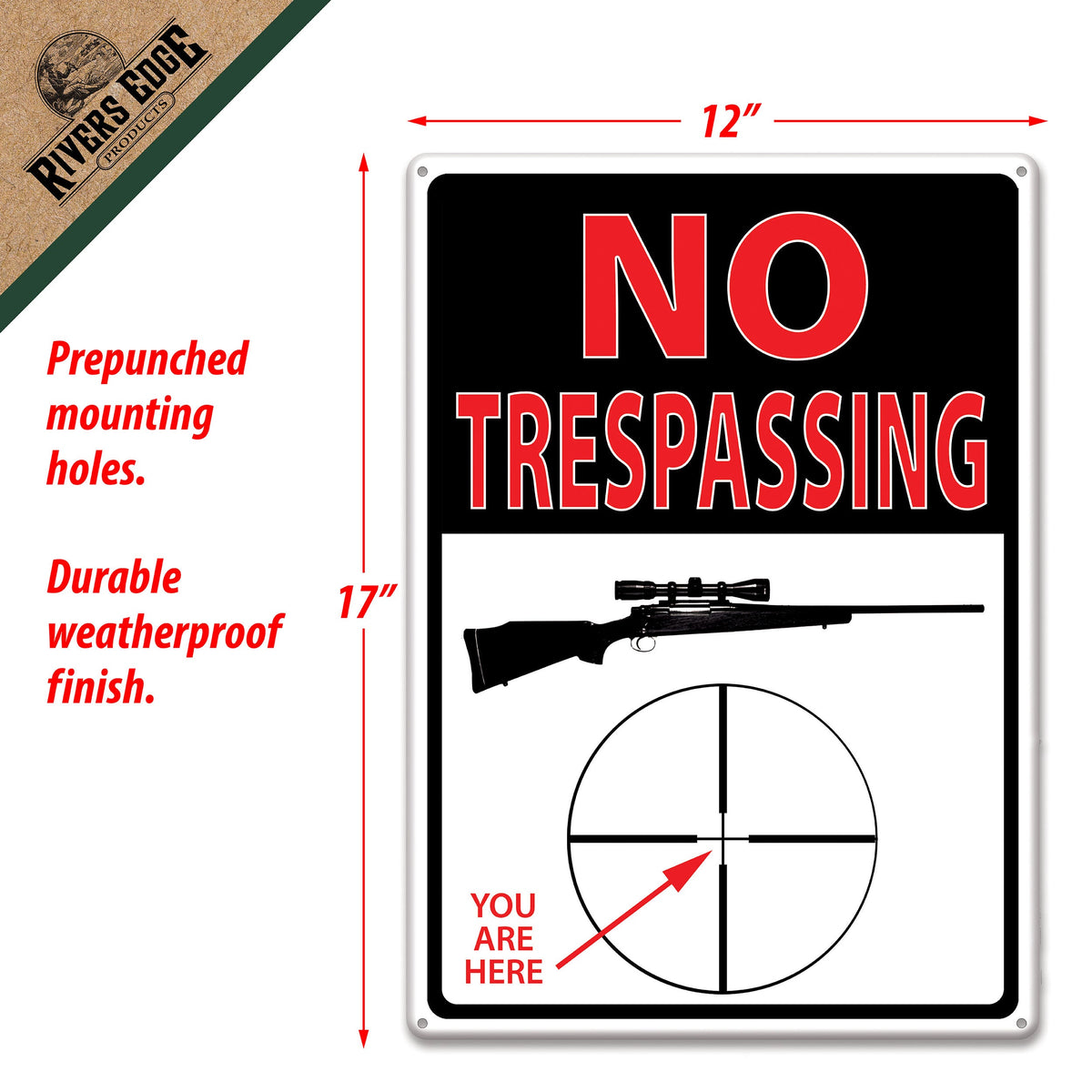 Tin Sign 12in x 17in-No Trespassing