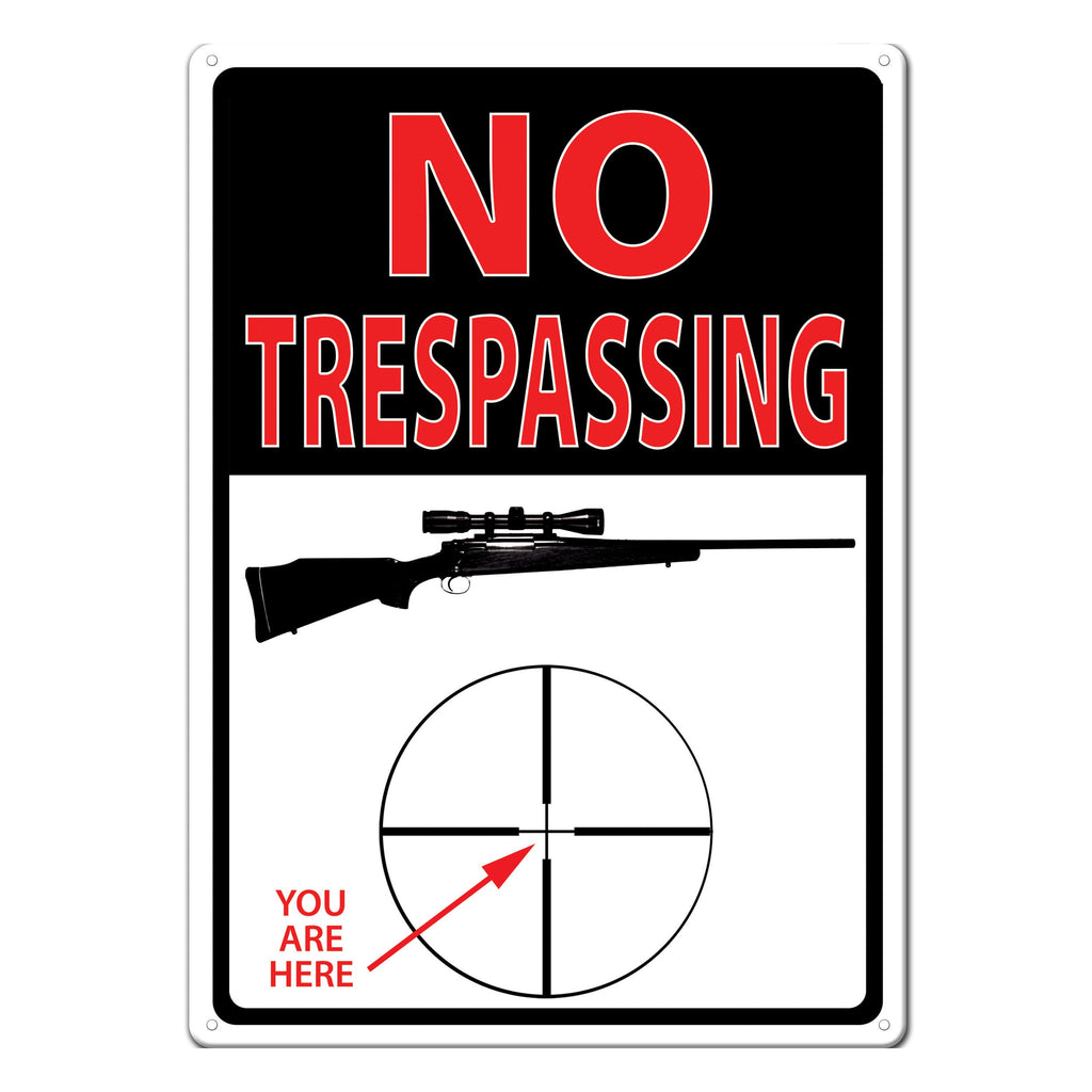 Tin Sign 12in x 17in-No Trespassing