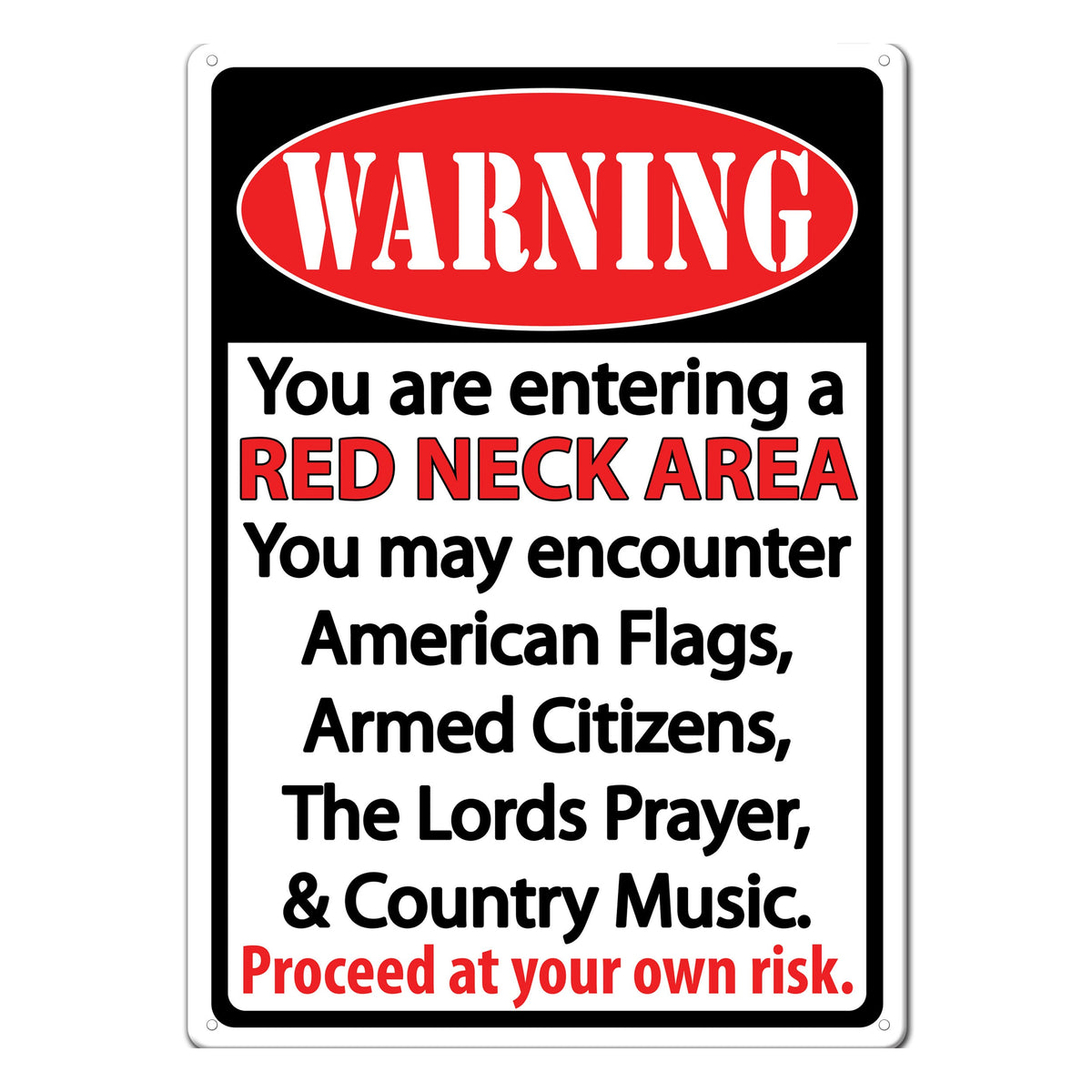 Tin Sign 12in x 17in-Red Neck
