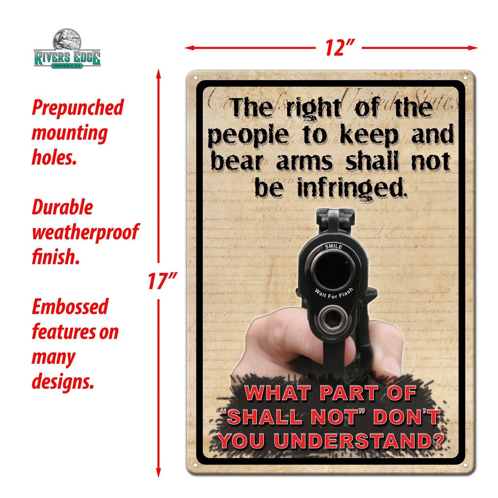 Tin Sign 12in x 17in-Right to Bear Arms