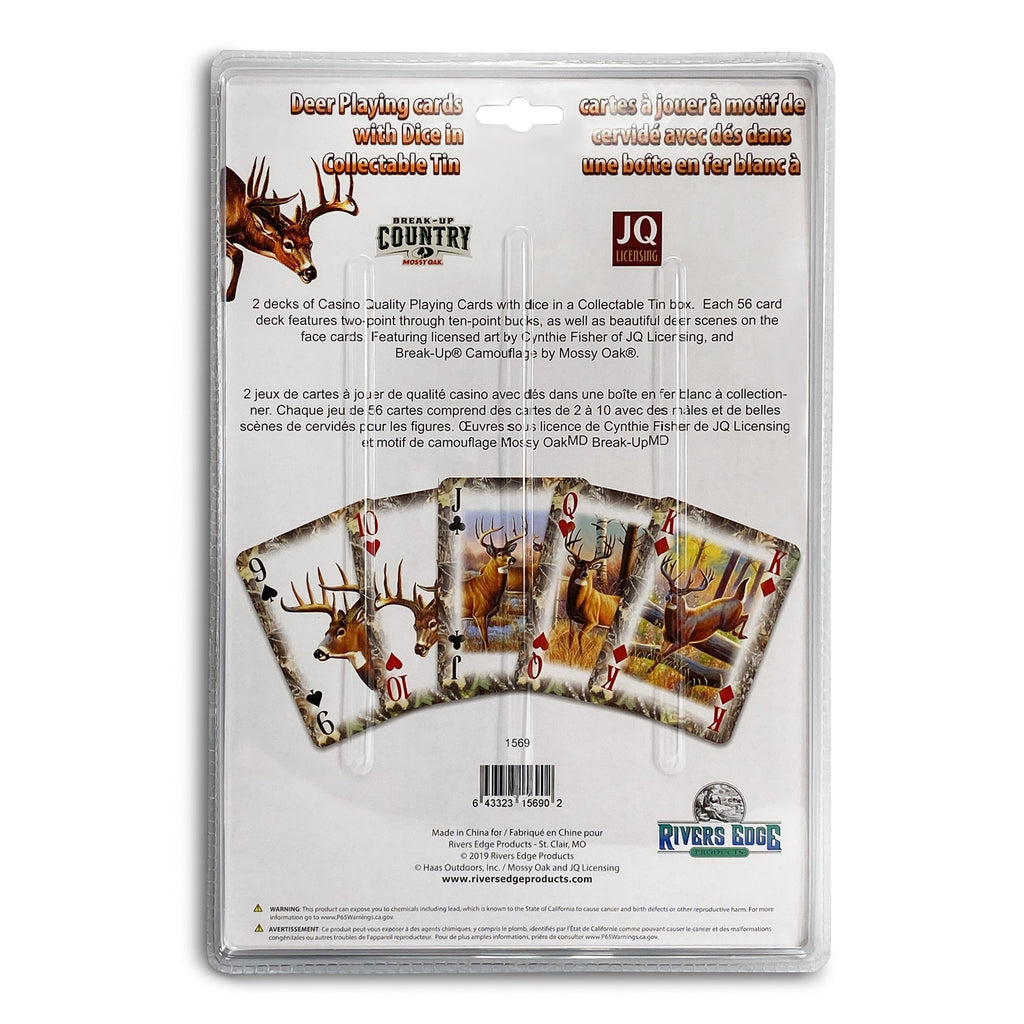 Playing Cards and Dice in Tin-Mossy Oak Deer