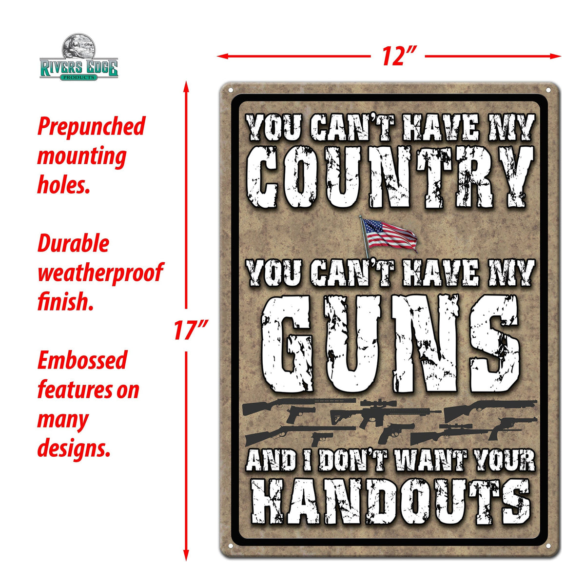 Tin Sign 12in x 17in-My Country