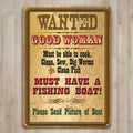 Tin Sign 12in x 17in-Wanted Good Woman
