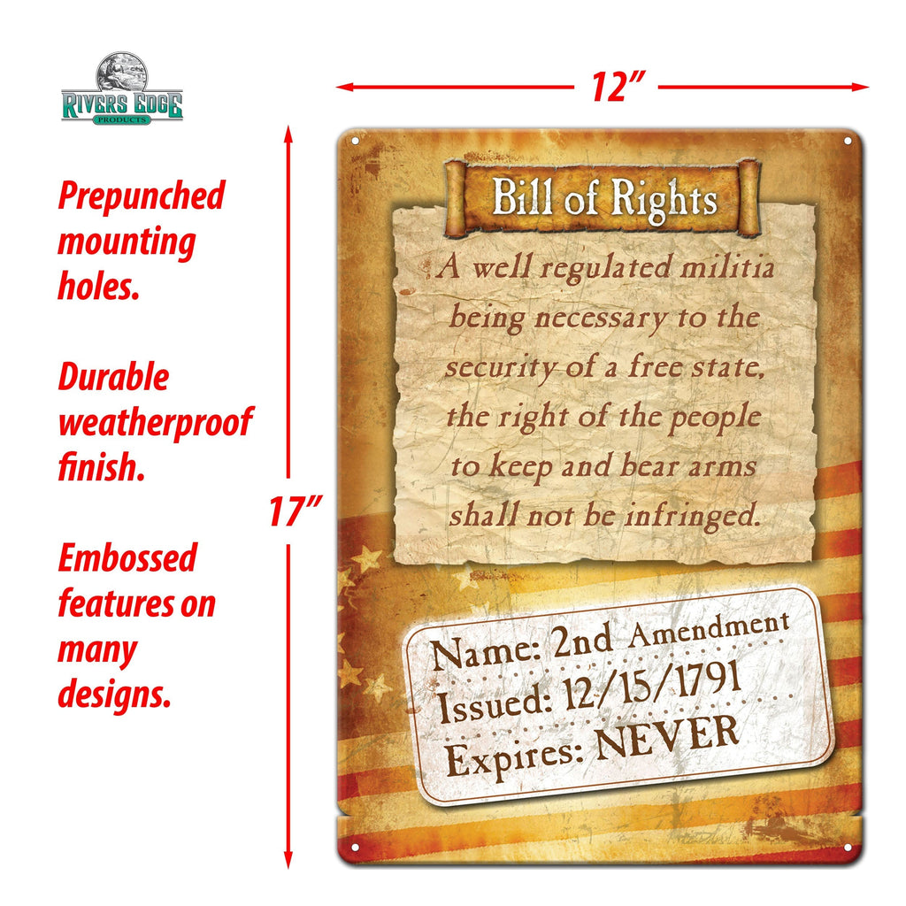 Tin Sign 12in x 17in-Bill of Rights