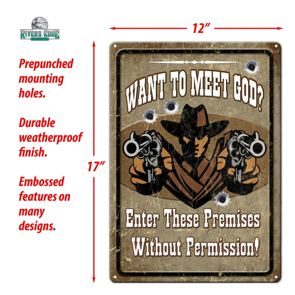 Tin Sign 12in x 17in-Meet God
