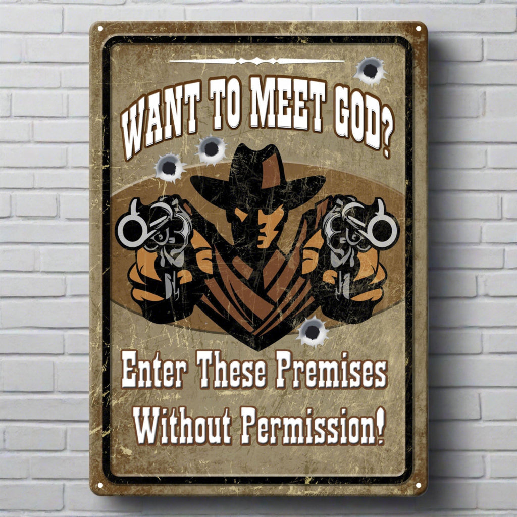 Tin Sign 12in x 17in-Meet God