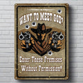Tin Sign 12in x 17in-Meet God