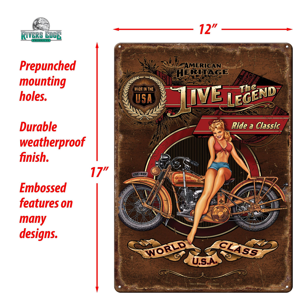 Tin Sign 12in x 17in-Live the Legend
