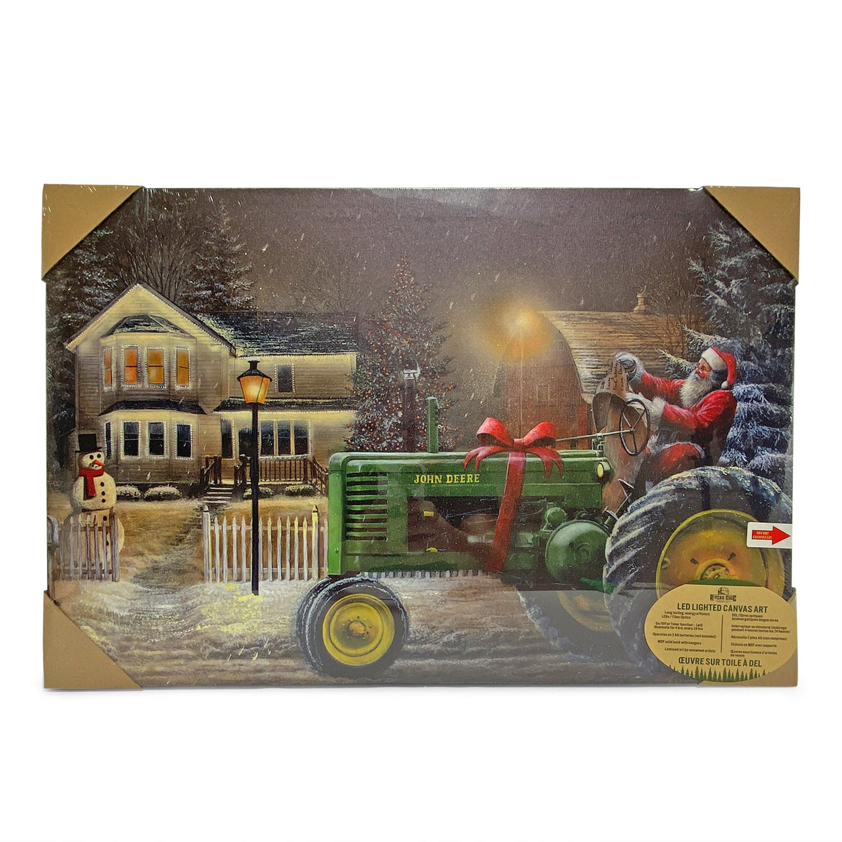 LED Art 24in x 16in-Santa on Tractor