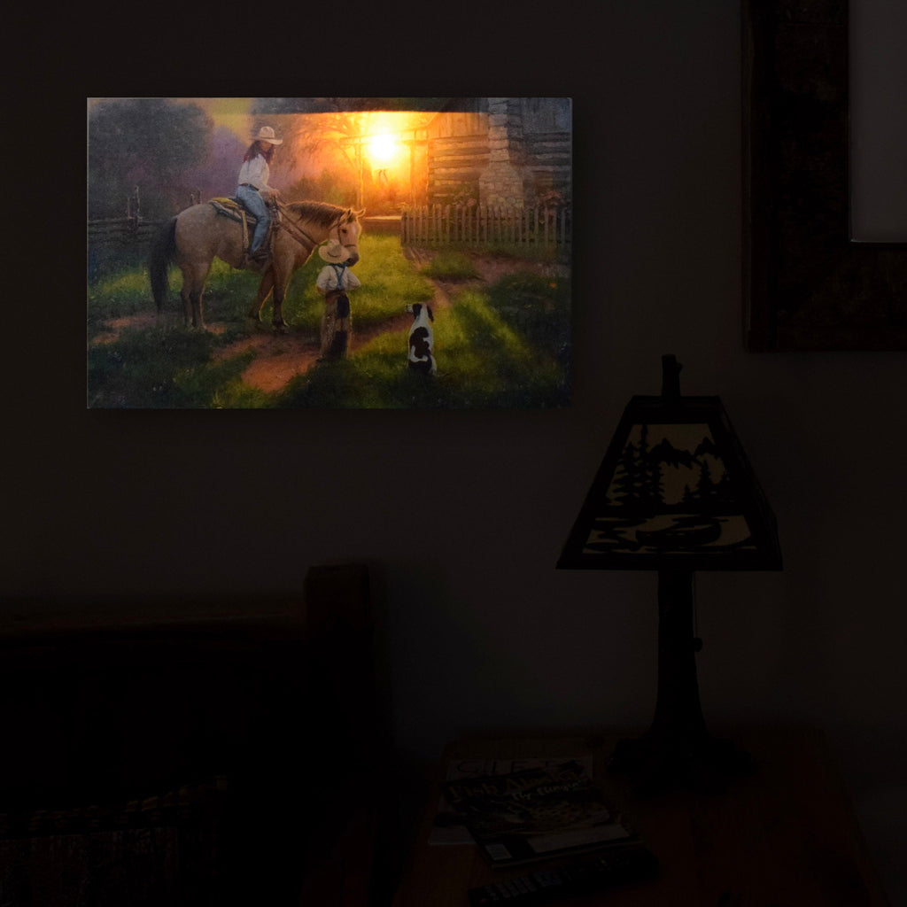 LED Art 24in x 16in-Woman on Horse