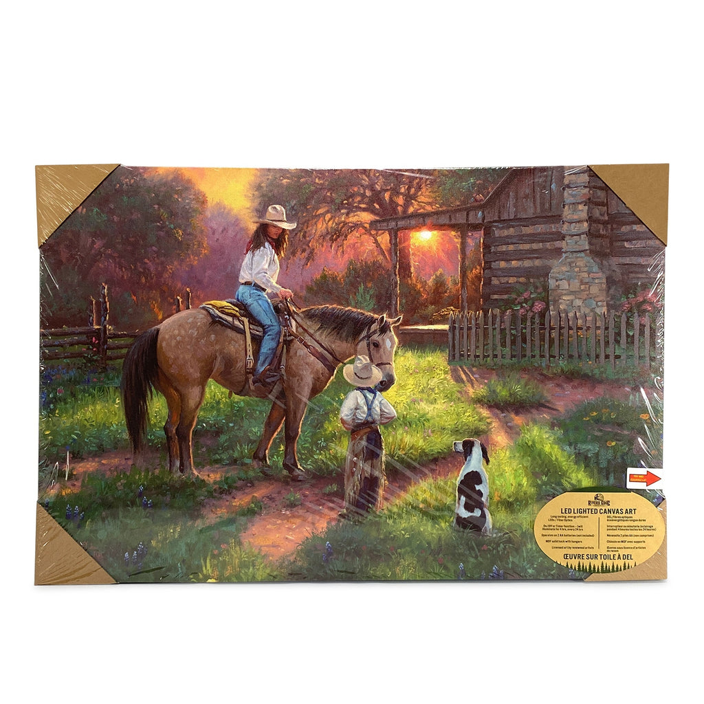 LED Art 24in x 16in-Woman on Horse