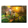 LED Art 24in x 16in-Woman on Horse