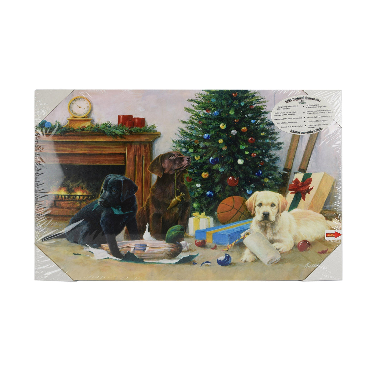 LED Art 24in x 16in-Christmas Pups