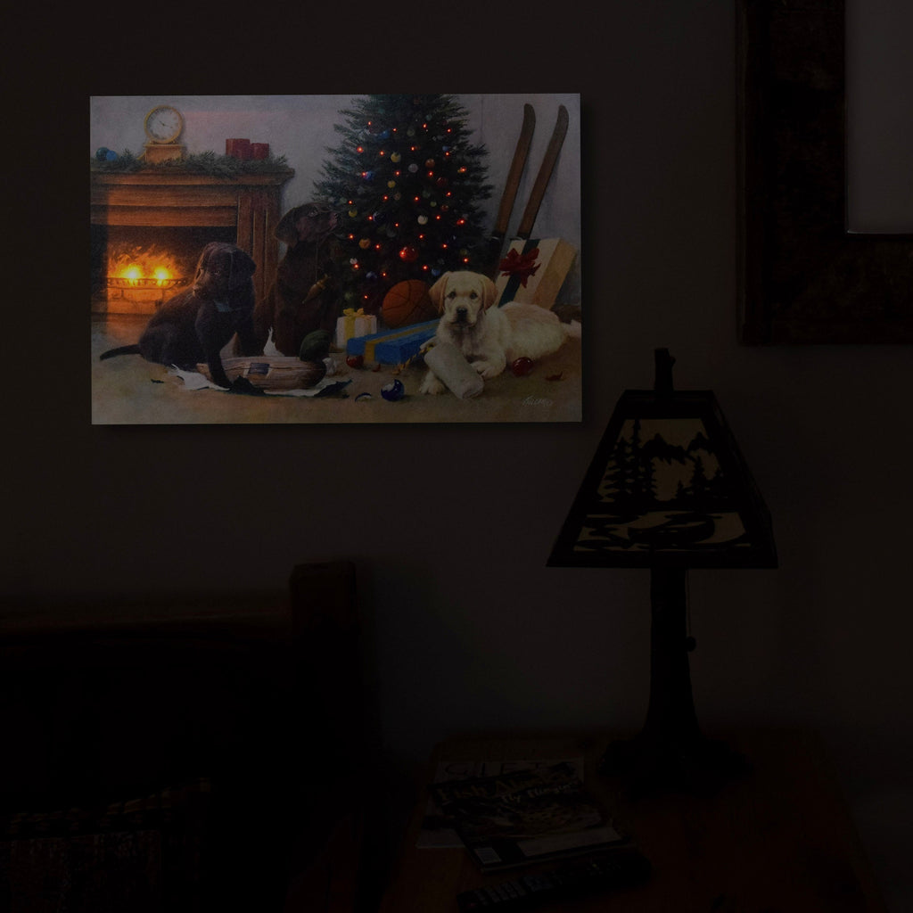 LED Art 24in x 16in-Christmas Pups