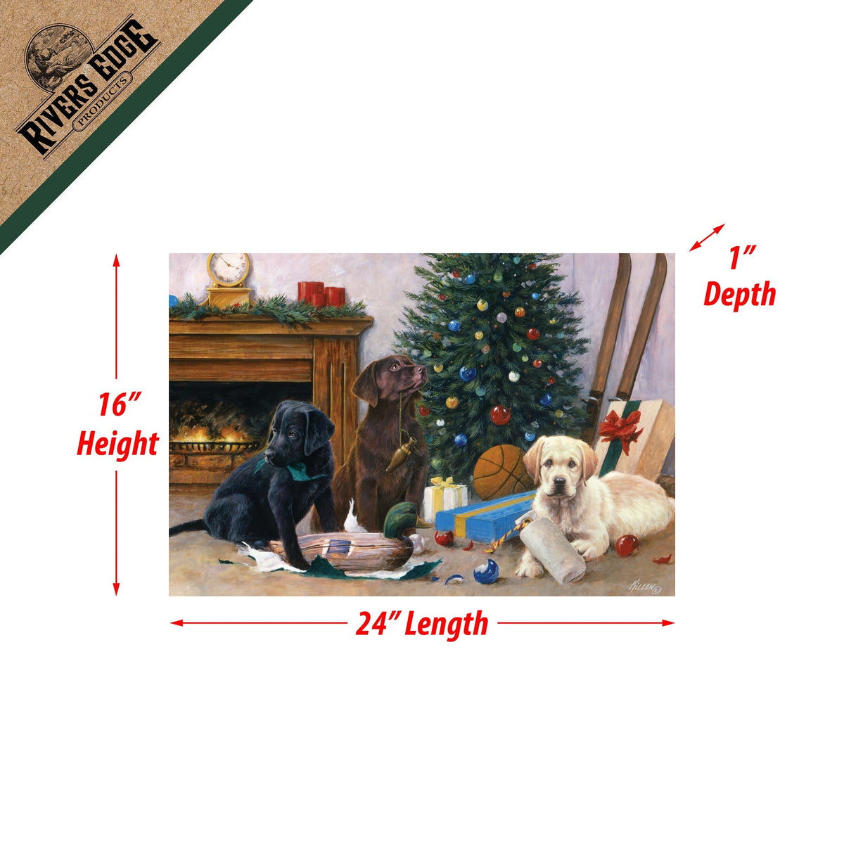 LED Art 24in x 16in-Christmas Pups