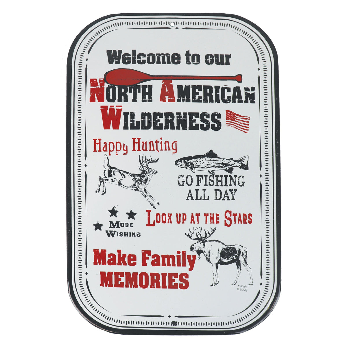 Porcelain Metal Sign-Welcome NA Wilderness