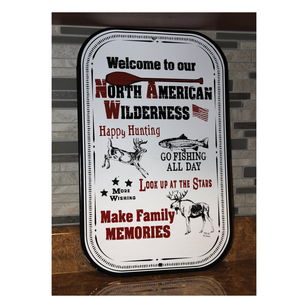 Porcelain Metal Sign-Welcome NA Wilderness