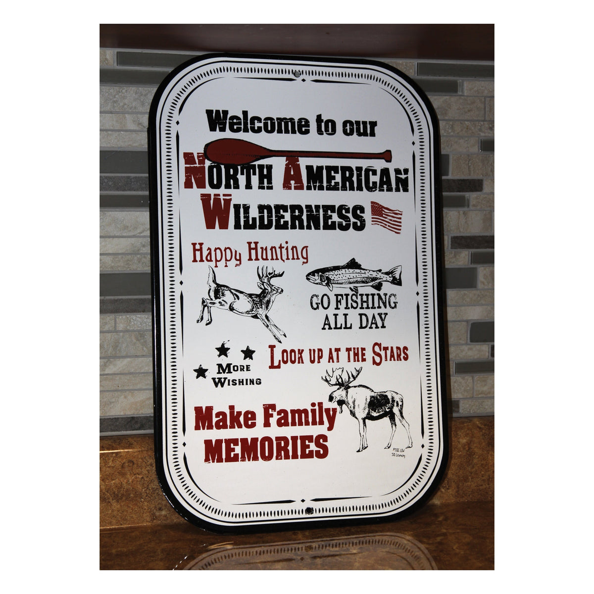 Porcelain Metal Sign-Welcome NA Wilderness