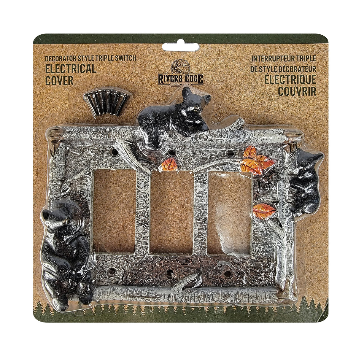 Electrical Cover Plate Triple-Birch Bear