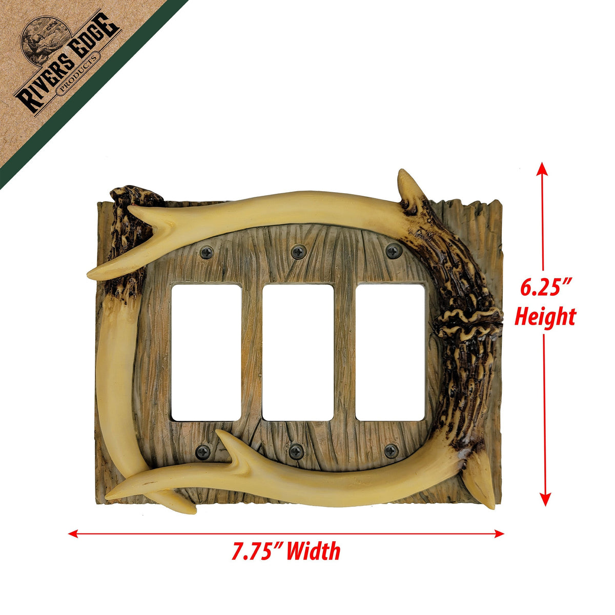 Electrical Cover Plate Triple-Antler