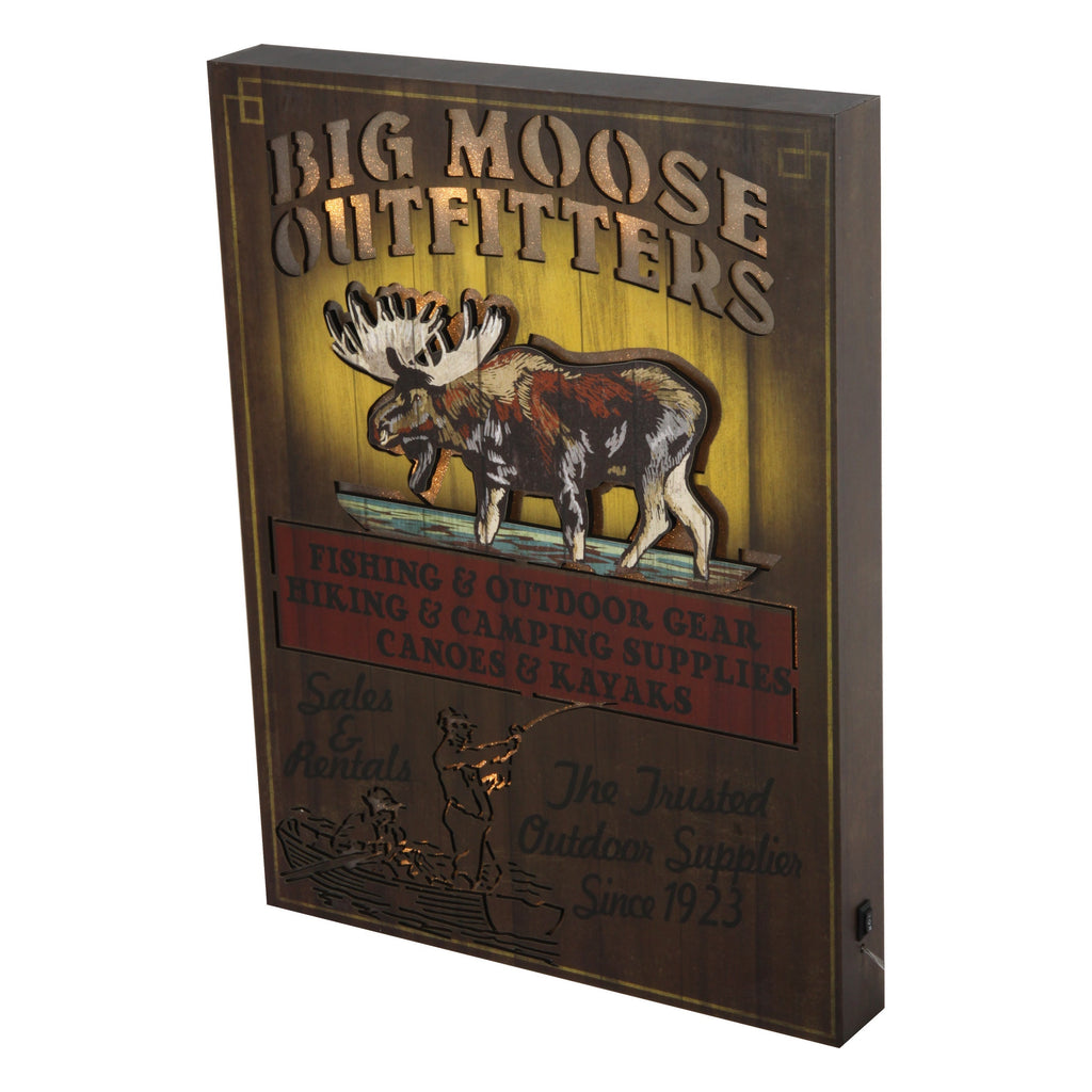 Wall Sign LED-Moose Outfitter