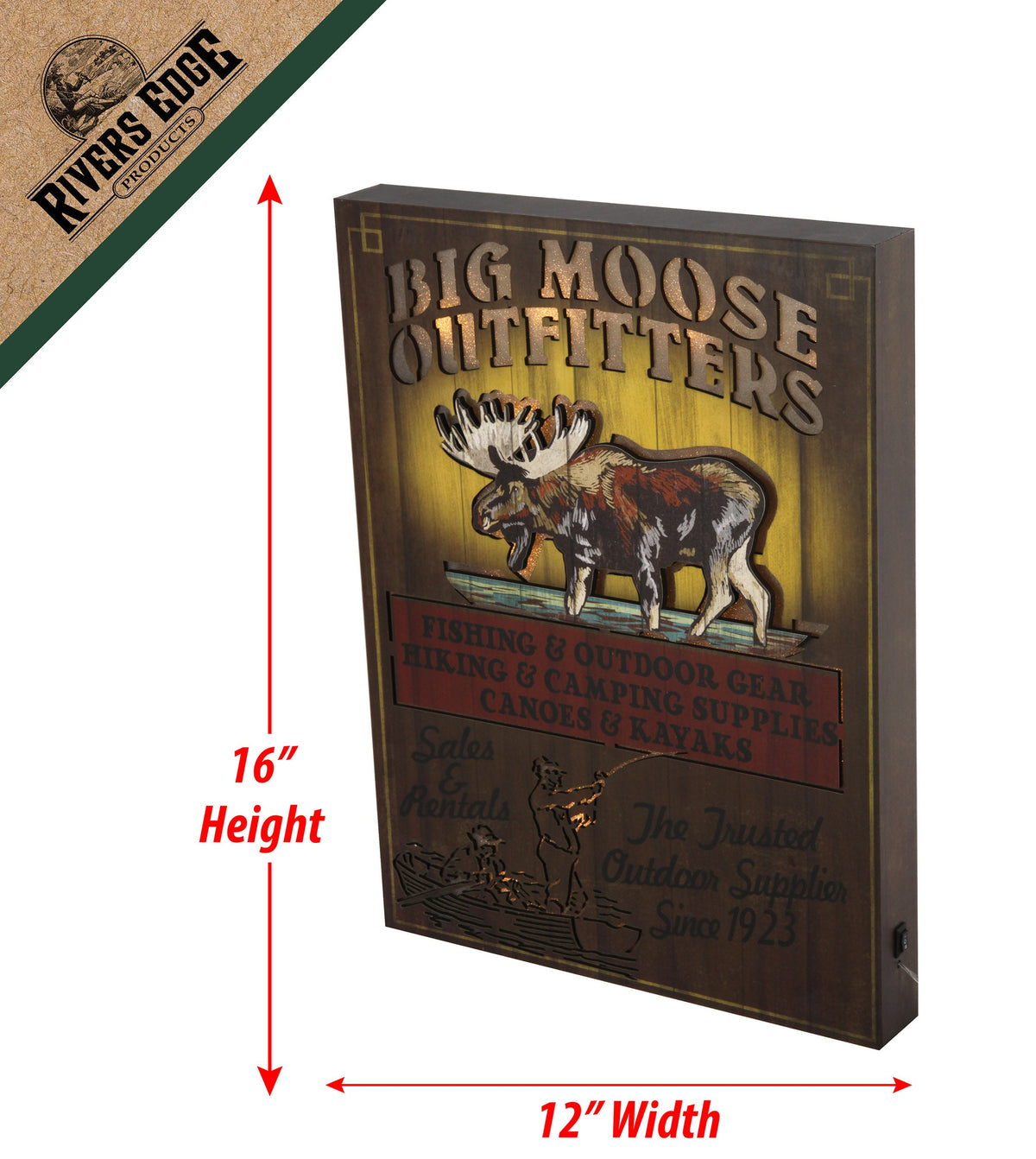 Wall Sign LED-Moose Outfitter
