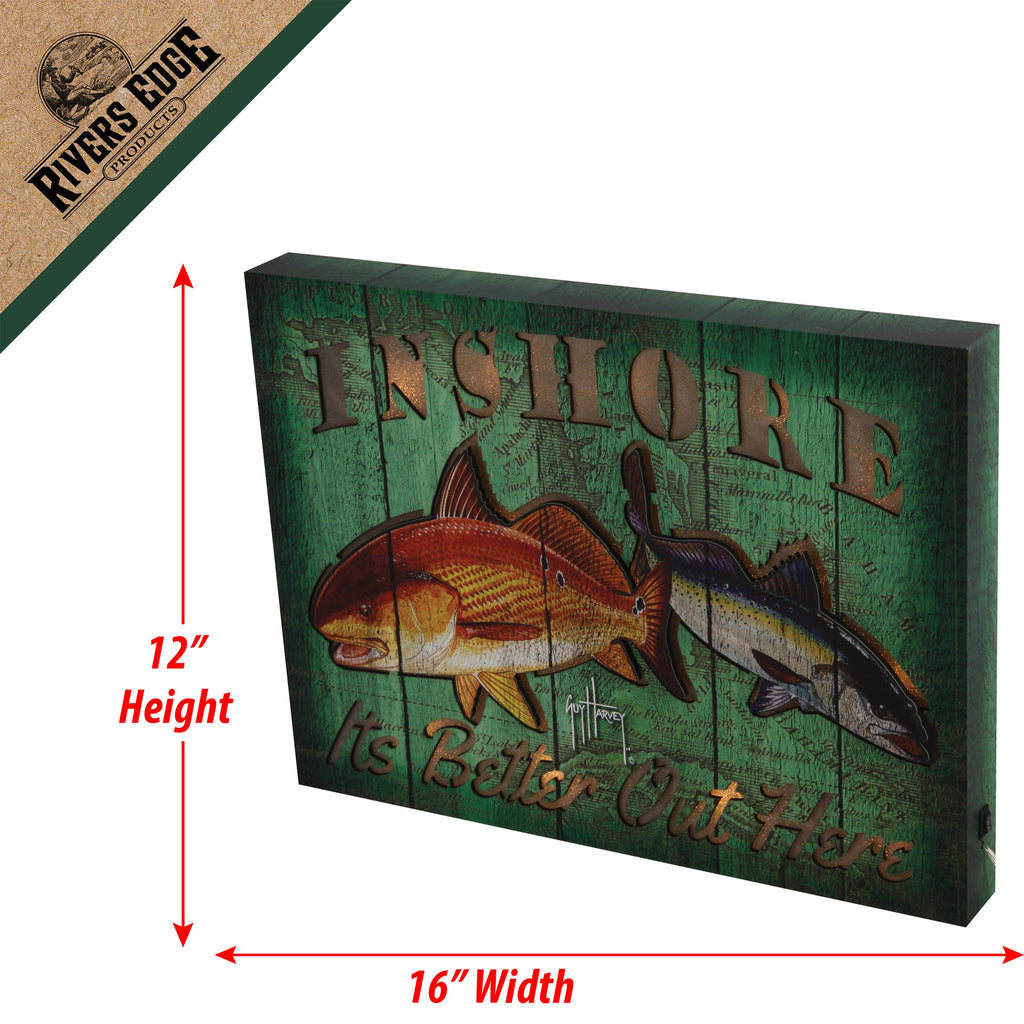 Wall Sign LED-Guy Harvey Inshore