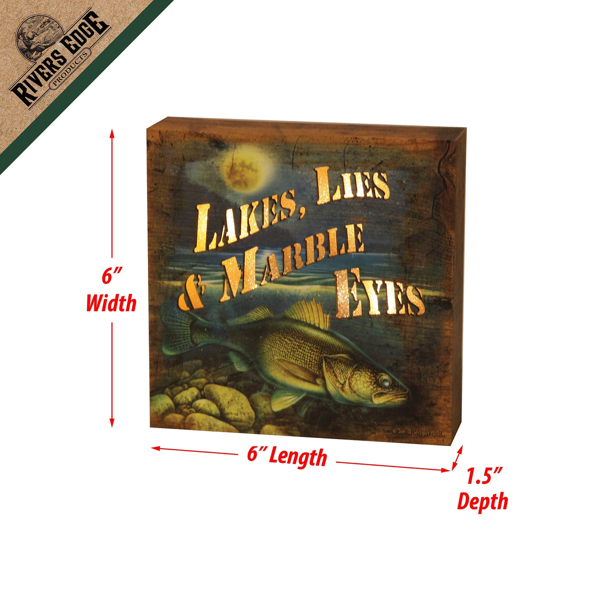LED Box 6in x 6in-Lake Lies Marble