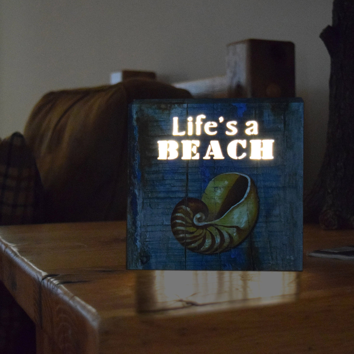 LED Box 6in x 6in-Lifes a Beach