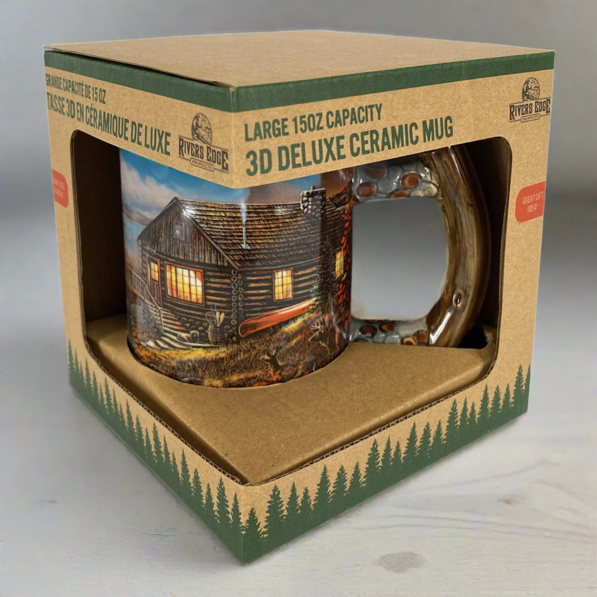 Ceramic Mug 3D 15oz-Cabin Scene