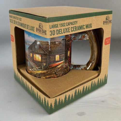 Ceramic Mug 3D 15oz-Cabin Scene