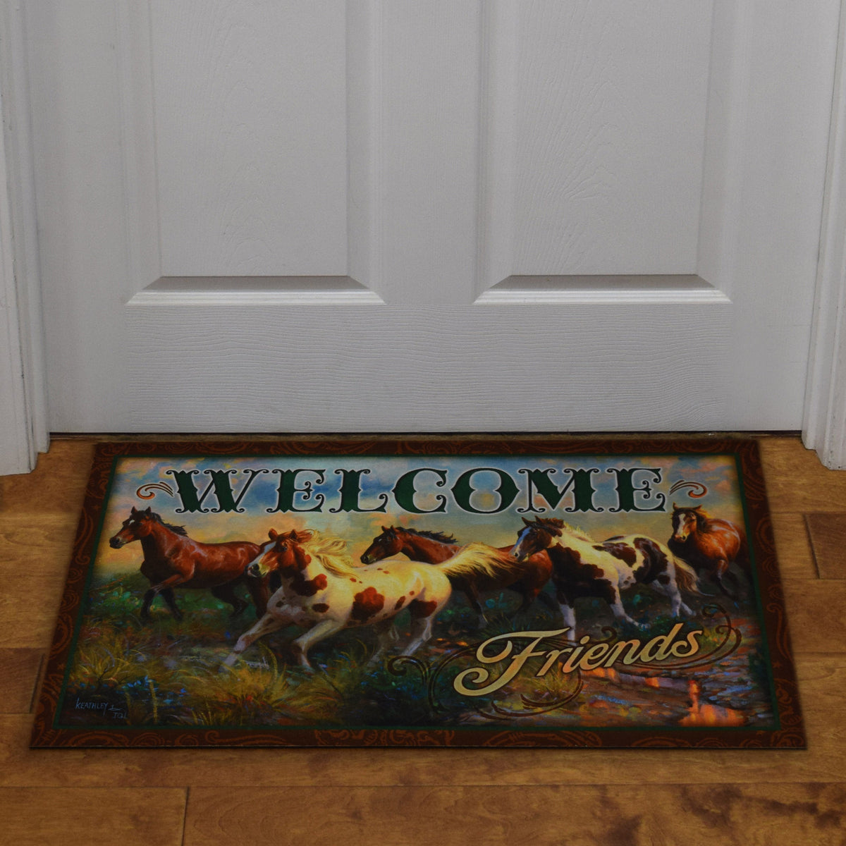 Door Mat Rubber 26in x 17in-Welcome Horse