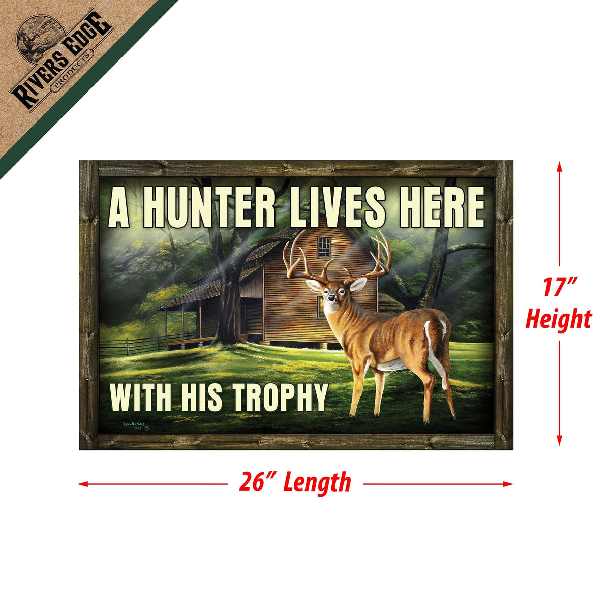 Door Mat Rubber 26in x 17in-Hunter Trophy