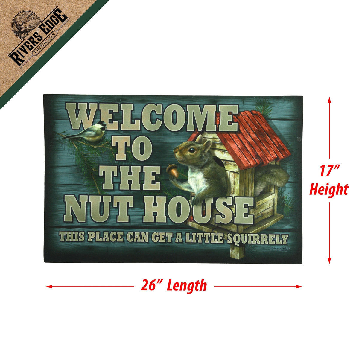 Door Mat Rubber 26in x 17in-Nut House