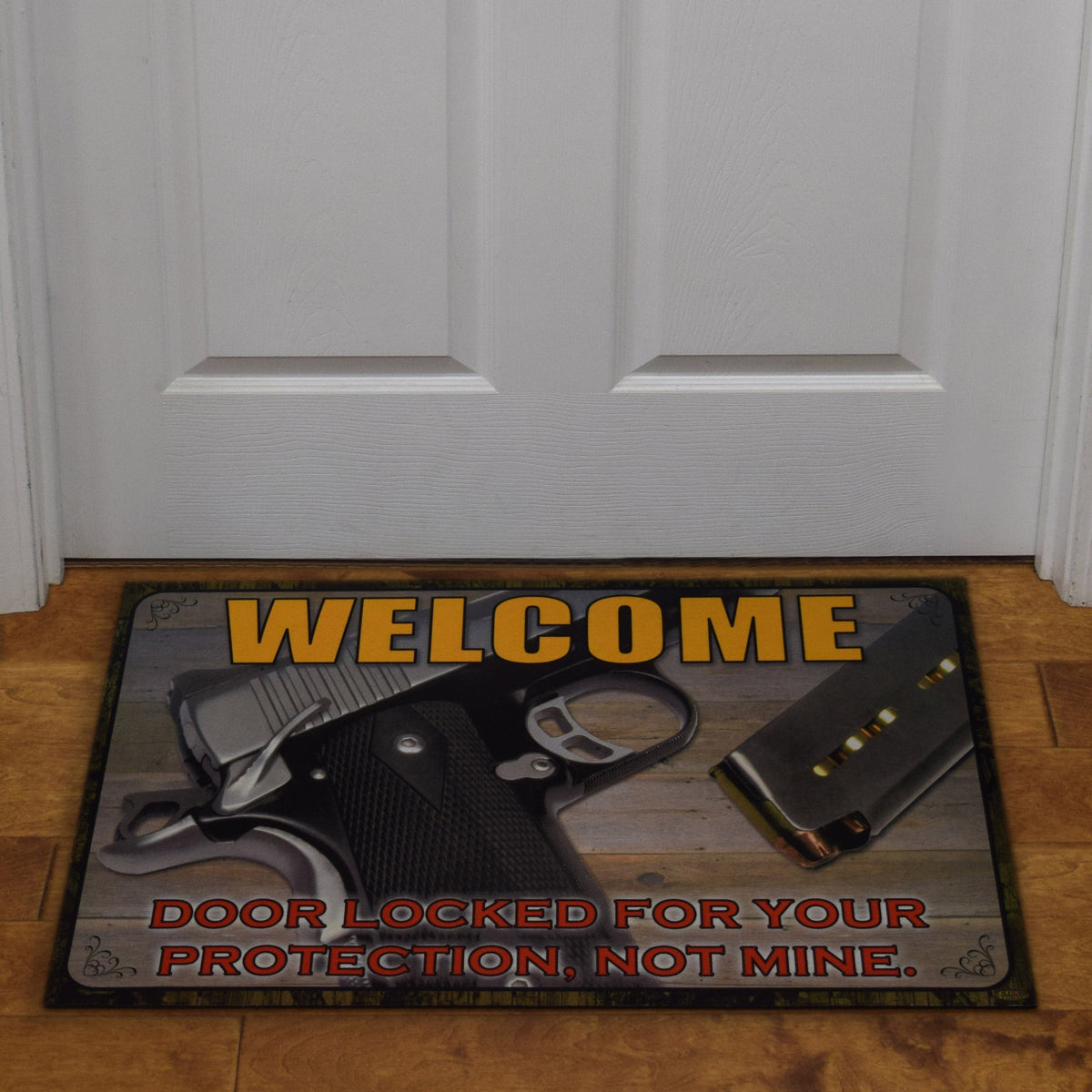 Door Mat Rubber 26in x 17in-Door Locked